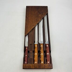 Case Cutlery 4 Knife Set Miracl-Edge Stainless Wood Paring Boning Carving Bread